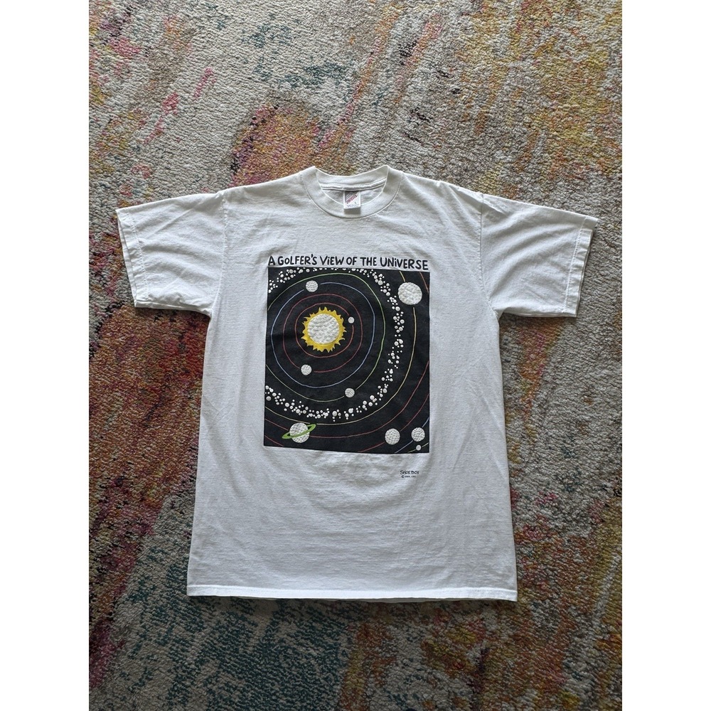 VTG Jerzees A Golfer's View‎ Of The Universe Graphic Tee Shirt Size L